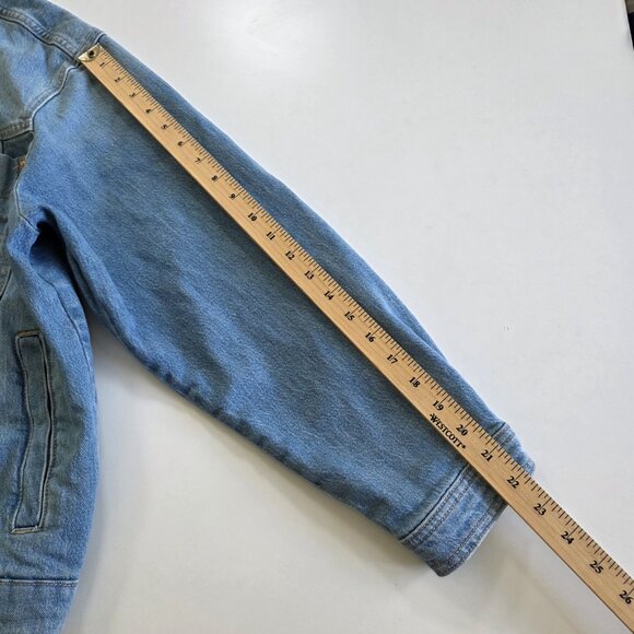 Pilcro Jean Jacket Women M Blue Comeback Boyfriend Denim Anthro Oversize Stretch - Picture 5 of 16